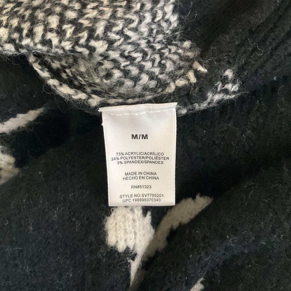 Vince Camuto Sweater Womens Medium Black Ghost Halloween Knit Pullover New - Picture 10 of 11